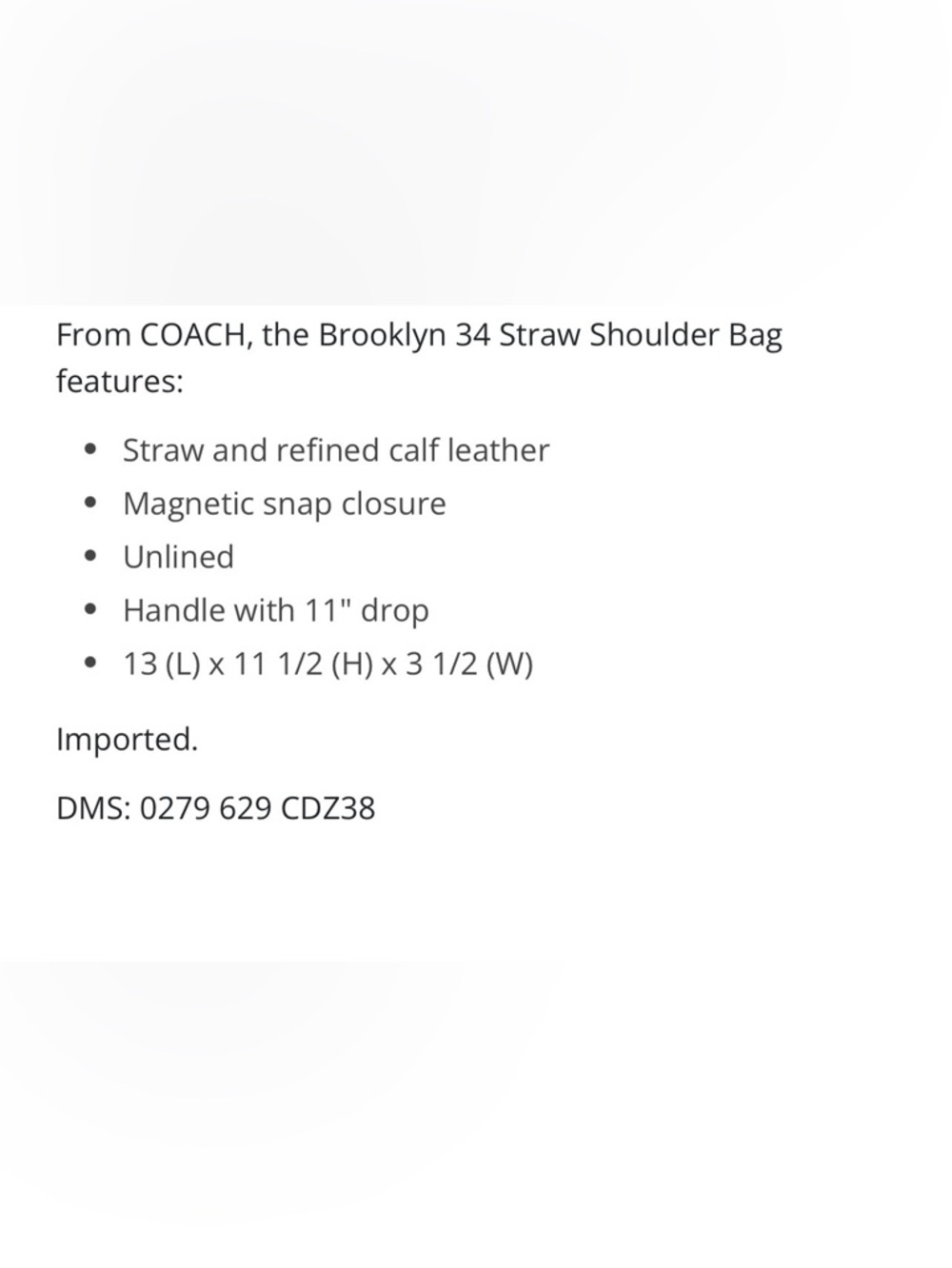 Coach Brooklyn Woven Straw Shoulder Bag - Picture 4 of 7
